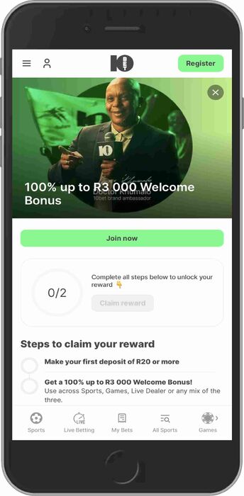 100% up to R3,000 Welcome Bonus
