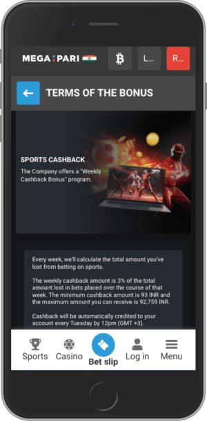 Weekly Cashback Bonus