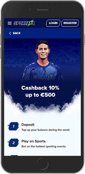 Mobile screenshot of the sportaza cashback